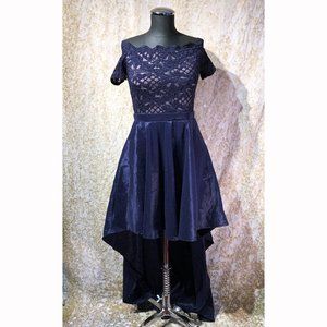 Jodi Kristopher Navy High Low Dress